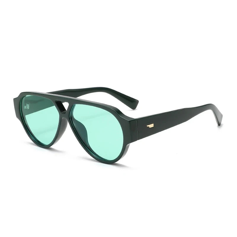 Retro Double Bridge Pilot Sunglasses