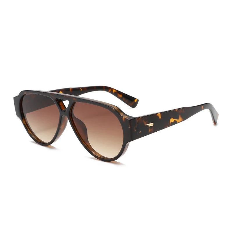 Retro Double Bridge Pilot Sunglasses