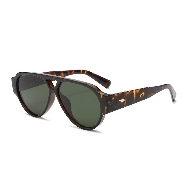 Retro Double Bridge Pilot Sunglasses