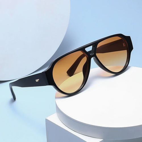 Retro Double Bridge Pilot Sunglasses
