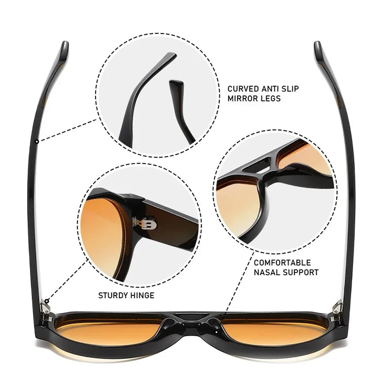 Retro Double Bridge Pilot Sunglasses