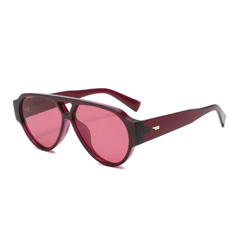 Retro Double Bridge Pilot Sunglasses